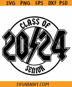 Lightning bolt senior 2024 svg, Senior rock svg, Rock N Roll 2024 Senior SVG, senior rock 2024 svg