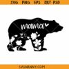 Mama bear with flowers svg, mama bear floral svg, floral mama bear svg, Mothers day svg