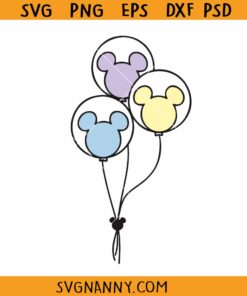 Mouse Ears Balloons SVG, Mickey birthday party svg, Mickey balloon svg, Disney balloons svg