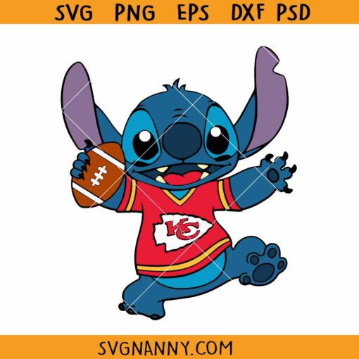 Stitch KC Chiefs SVG, Kansas City football SVG, Disney Stitch football SVG