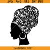 Afro Woman silhouette SVG, Black woman svg, Afro woman turban svg, African Black woman pride svg