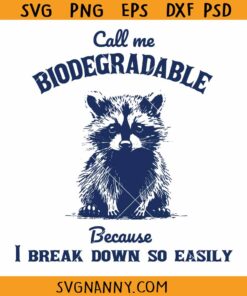 Call me Biodegradable because I break down so easily SVG, raccoon meme svg