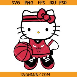 Hello Kitty Chicago Bulls SVG, Chicago Bulls mascot SVG, Kitty Chicago Bulls SVG
