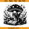 Mushroom Book dragon SVG, book lover svg, Bookish dragon SVG