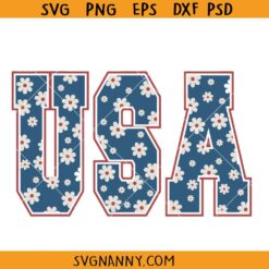 Retro USA with flowers svg, etro America Flowers Svg, 4th Of July Svg, patriotic svg