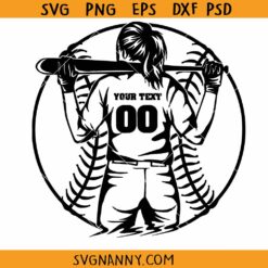 Softball girl with swing svg, girl softball svg, baseball game svg, softball mom svg