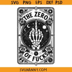 Zero Of Fucks Tarot Card SVG