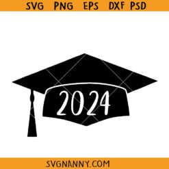 Graduation Cap 2024 svg, school graduation clipart, senior 2024 svg png