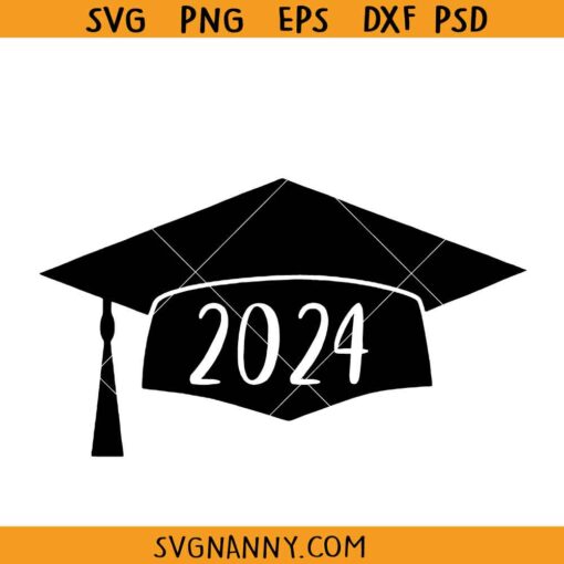 Graduation Cap 2024 svg, school graduation clipart, senior 2024 svg png