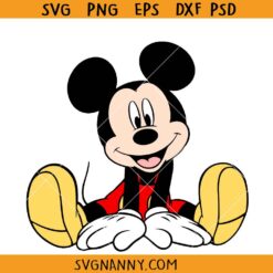 Mickey Mouse sitting SVG, Mickey SVG, Disney Character SVG, Disneyland Mickey SVG