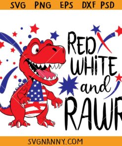 Red white and Rawr svg, 4th of July Dinosaur Svg, Boy 4th of July svg