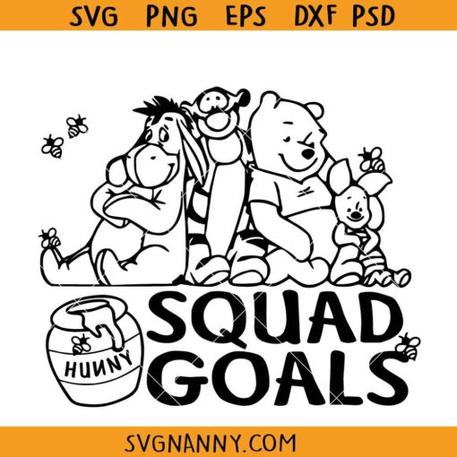 Squad Goals Winnie the Pooh svg, Winnie Pooh and friend svg, Disney vacation svg