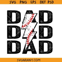 T ball dad lightning bolt SVG, T ball dad svg, baseball dad svg, softball Dad svg