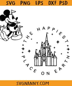 The Happiest place on earth Disney Castle svg, magic kingdom svg, Disney Mickey castle svg