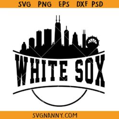 White Sox skyline Baseball SVG, Chicago White Sox svg, mlb svg, White Sox mascot SVG