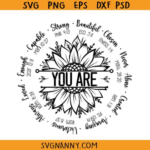 You are affirmative Bible verses svg, You Are svg,  Inspirational svg, Bible Verse Svg
