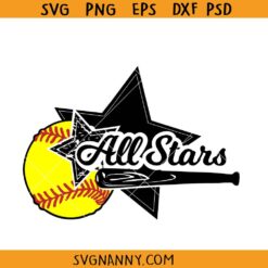 All Star softball SVG, All Stars svg, Softball team SVG, Baseball team SVG, All Stars Tournament, Tournament svg, Softball Svg
