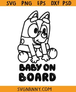 Baby Bluey on Board SVG, Cute Bluey Svg, Baby Bluey Svg, Baby Bluey SVG, Bluey Dog SVG, Baby Bluey Png, Bluey Svg, Cartoon Svg