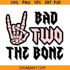 Bad Two the bone SVG, Second Birthday SVG, Halloween Birthday SVG, Two Cute To Spook Svg, Two Year Old Svg, Two Spooky Svg, 2nd Birthday SVG    