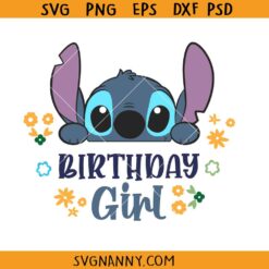 Birthday girl Stitch svg, Stitch Birthday Girl Svg, Disney Lilo Stitch Birthday Girl SVG, Birthday Girl SVG, Stitch Happy Birthday SVG