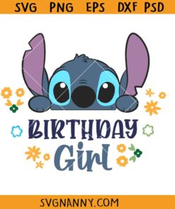 Birthday girl Stitch svg, Stitch Birthday Girl Svg, Disney Lilo Stitch Birthday Girl SVG, Birthday Girl SVG, Stitch Happy Birthday SVG