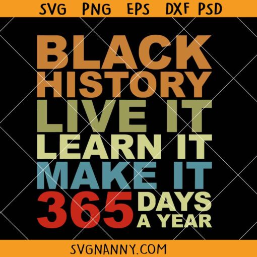Black History Live It Learn It Make It SVG, lack History SVG, Black woman svg, Black man svg, Black people saying Svg, Juneteenth Svg, Black History Month SVG
