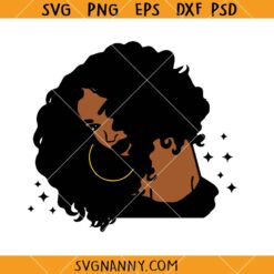 Black woman afro hair SVG, Afro Girl svg, Black Woman SVG, Afro Woman Clipart SVG, Black Woman Silhouette SVG 