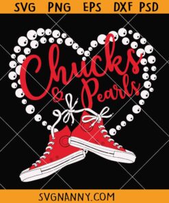 Chucks & Pearls Heart Svg, Chucks and Pearls SVG, Gift for mom SVG, Support Kamala Harris SVG, Inauguration Day SVG