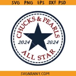Chucks and Pearls All Star svg, Kamala Harris converse shoes svg, Chucks and Pearls svg