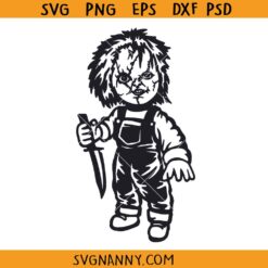Chucky with Knife SVG, Horror Movie Character svg, Chucky Serial Killer Knife SVG