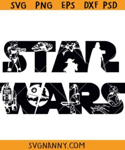 Classic Star Wars Logo with Characters svg, Star Wars Logo Svg, Star Wars Character Svg, Movies Logo Svg, Star Wars Svg, Star Wars Movies Svg