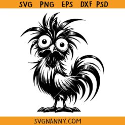 Crazy Chicken cartoon svg, Funny Chicken SVG, Mad Chicken Silhouette SVG, Chicken Svg, Crazy Chicken Lady SVG, Funny Animal Svg