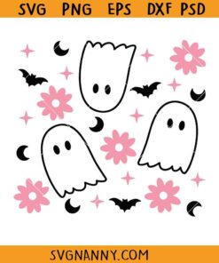 Cute Ghost Bundle Svg, Halloween Funny Ghost Svg, Halloween Svg