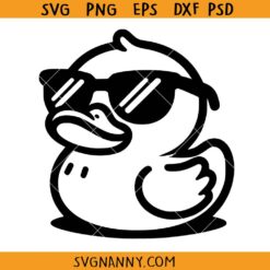 Duck with sunglasses SVG, Rubber Duck Clipart SVG, Bath Duck Silhouette SVG, Bath Duck Svg, Cruise Duck Svg