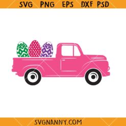 Easter truck with eggs SVG, Easter truck svg, Happy Easter SVG, old vintage truck with Easter Egg, Easter Clipart SVG