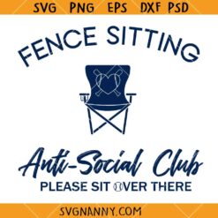 Fence sitting anti social baseball SVG, Softball svg, Baseball Game Day svg, Baseball Mama svg, Baseball game day shirt SVG   
