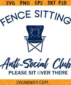 Fence sitting anti social baseball SVG, Softball svg, Baseball Game Day svg, Baseball Mama svg, Baseball game day shirt SVG   