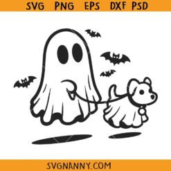 Ghost Walking dog SVG, Halloween Dog SVG, Dog Lover Svg, Ghost Dog SVG, Ghost walks Dog SVG, Spooky SVG