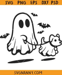Ghost Walking dog SVG, Halloween Dog SVG, Dog Lover Svg, Ghost Dog SVG, Ghost walks Dog SVG, Spooky SVG
