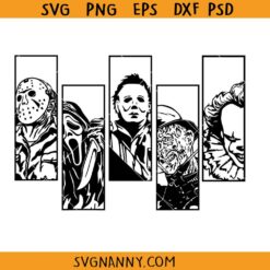 Halloween Horror Movie Killers SVG, Scary Halloween Friends Svg, Horror Movie Svg, Horror Movie Killers PNG, Friends Halloween SVG, Halloween SVG, Horror Squad SVG