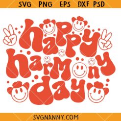 Happy Harmony SVG, Retro Wavy Letters SVG, Living in Harmony Svg, , Harmony Day Svg, Trendy Orange Happy Face Svg, Harmony Day 2024 Svg   