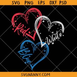 Heart 4th of July Red white blue SVG, Red white blue Svg, Memorial Day svg,  July 4th SVG, 4th Of July décor SVG,4th of July Svg, Independence Day Svg, Patriotic Svg, 4th of July Shirt Svg