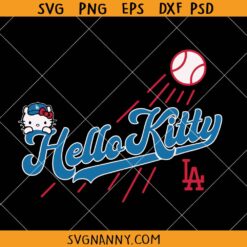 Hello Kitty LA Dodgers svg, LA Baseball Dodgers SVG, Hello Kitty LA Baseball Dodgers Team SVG, Hello Kitty Sports SVG
