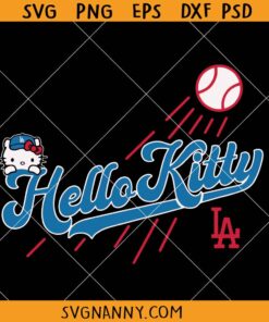 Hello Kitty LA Dodgers svg, LA Baseball Dodgers SVG, Hello Kitty LA Baseball Dodgers Team SVG, Hello Kitty Sports SVG