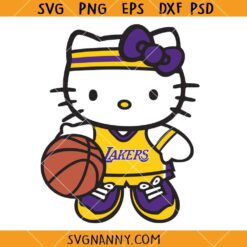 Hello Kitty Lakers SVG, Hello Kitty LA Lakers SVG Files, Los Angeles Lakers SVG, Kitty Lakers SVG, Hello Kitty Sports SVG     