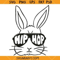 Hip Hop Bunny SVG, Cute Easter Bunny Svg, Hoppy Easter Svg, Happy Easter Svg, Funny Easter Svg  