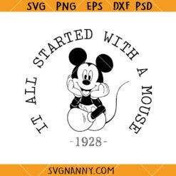 It all started with a mouse SVG, Disney Mouse SVG, Disneyland Character SVG, Disney Shirt SVG, Disney Clipart SVG