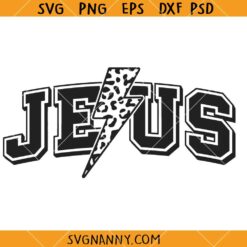 Jesus Leopard print Lightning Bolt SVG, Jesus Christ svg, Faith SVG, Scripture SVG, Religious SVG, Christian Shirt SVG, Christian PNG