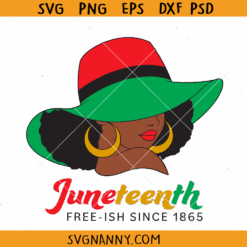 Juneteenth Afro woman with hat SVG, African American svg, Juneteenth SVG, black history SVG, 1865 SVG, black history Month SVG, Freedom Day SVG, BLM Svg