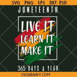 Juneteenth Live it learn it Make it svg, Black History SVG, Inspirational SVG, Black History Svg, Melanin Svg, Black Pride svg, African American Svg
